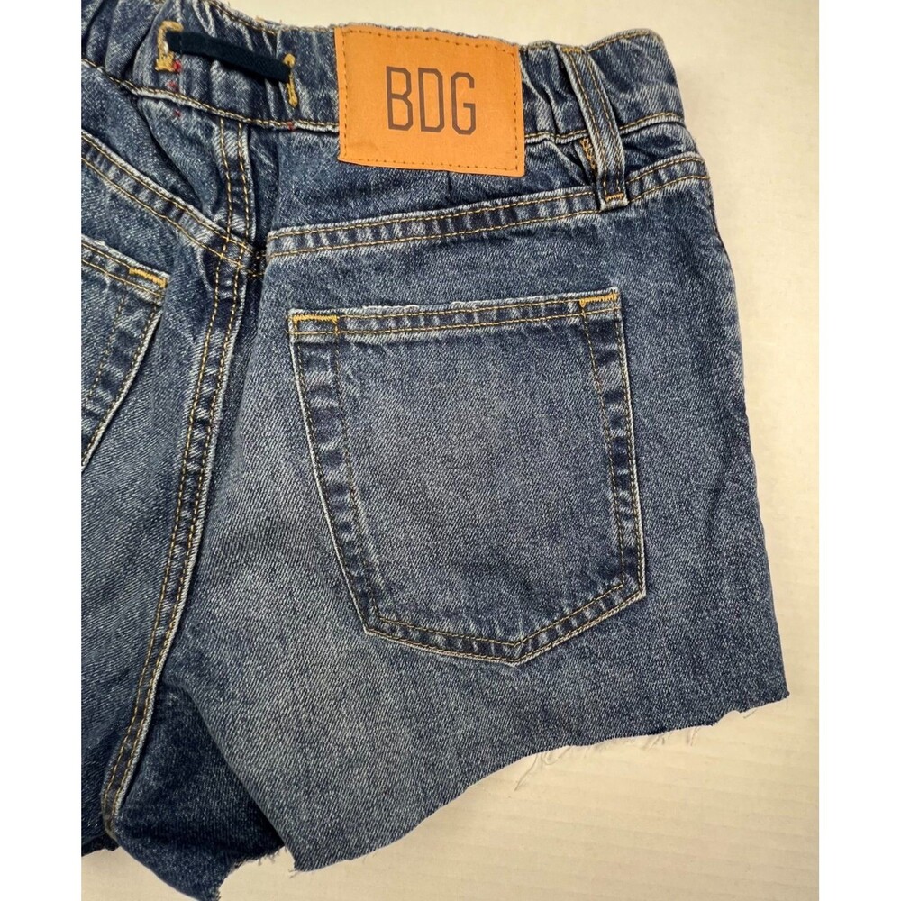 BDG Urban Outfitters Paperbag Waist Denim Shorts Womens S Blue High Rise Raw Hem - Picture 7 of 12